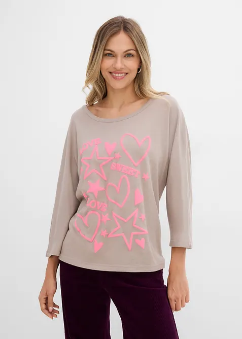 Oversized topp i bomullsmiks, bonprix