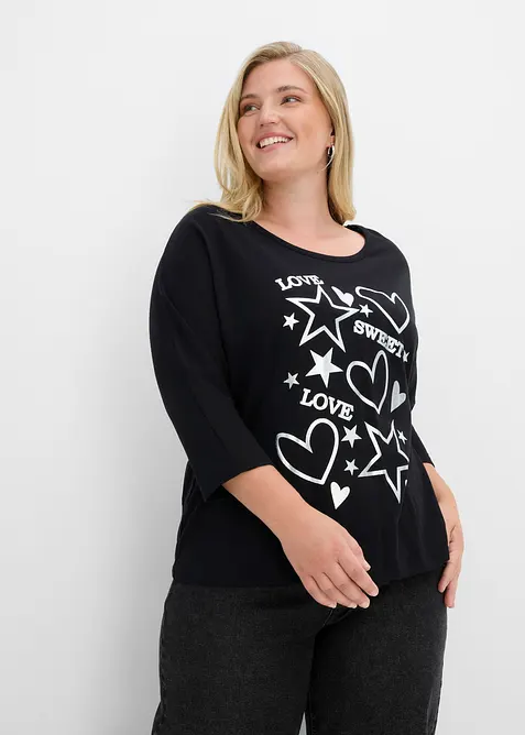 Oversized topp i bomullsmiks, bonprix