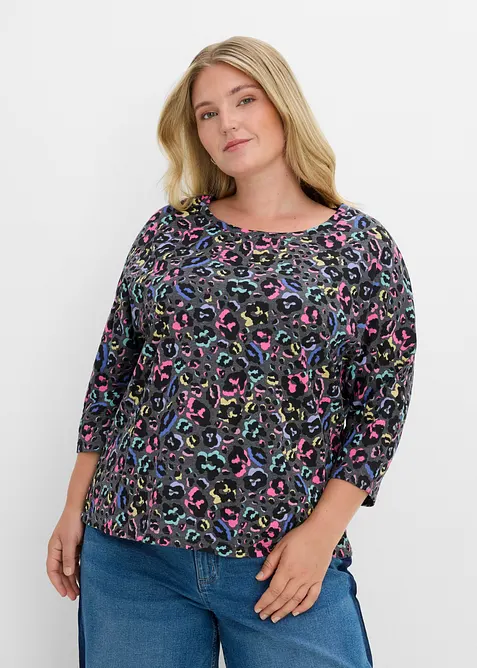 Oversized topp i bomullsmiks, bonprix