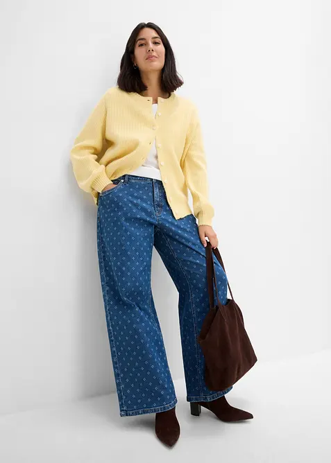 Wide leg jeans, mid waist, bonprix