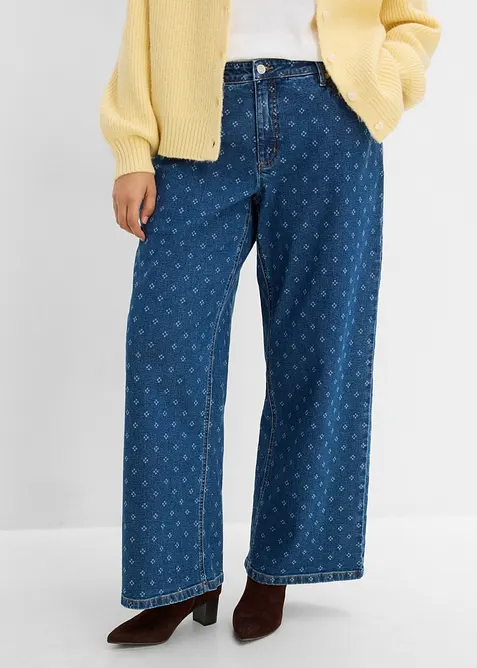 Wide leg jeans, mid waist, bonprix