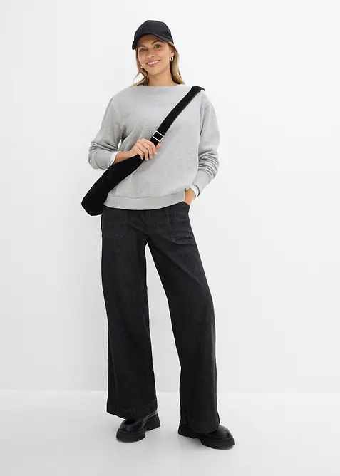 Oversized sweatshirt i myk bomullsmiks, bonprix