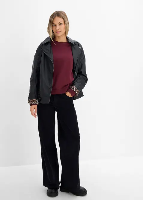 Oversized sweatshirt i myk bomullsmiks, bonprix