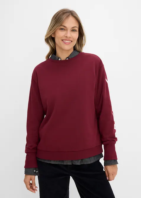 Oversized sweatshirt i myk bomullsmiks, bonprix