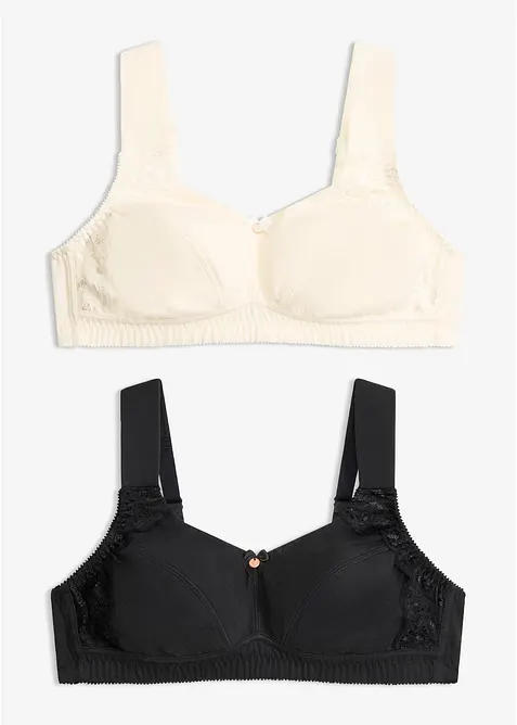 BH uten b&oslash;yle med bomull (2-pack), bonprix
