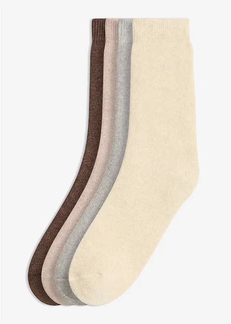 Varme frott&eacute;sokker med &oslash;kologisk bomull (4-pack), bonprix