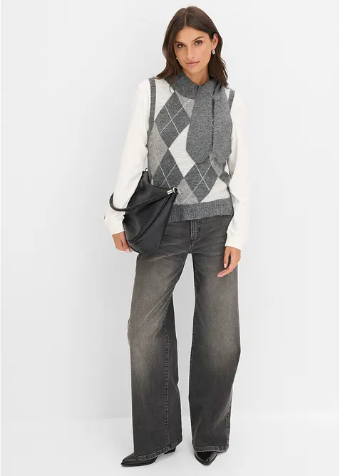 Vest med skjerf, bonprix