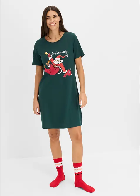 Nattskjorte i 100% bomull, bonprix