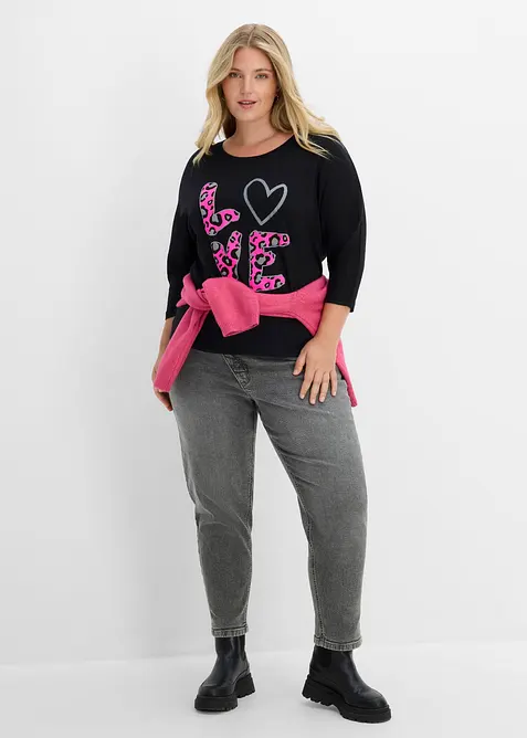 Oversized topp i bomullsmiks, bonprix