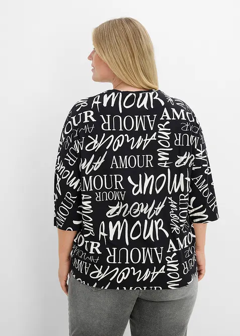 Oversized topp i bomull- og viskosemiks, bonprix