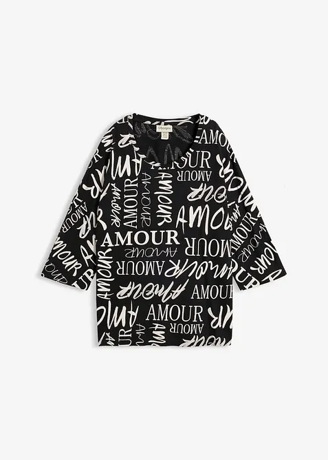 Oversized topp i bomull- og viskosemiks, bonprix