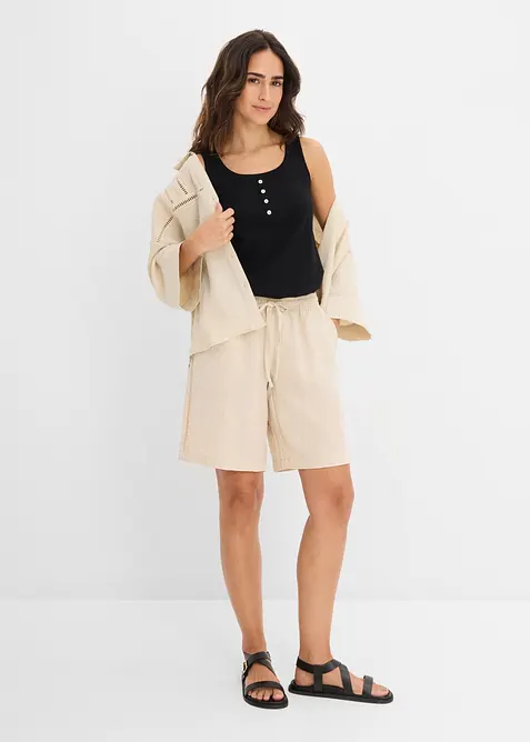 Pull on-bermudashorts i viskoseblanding, bonprix