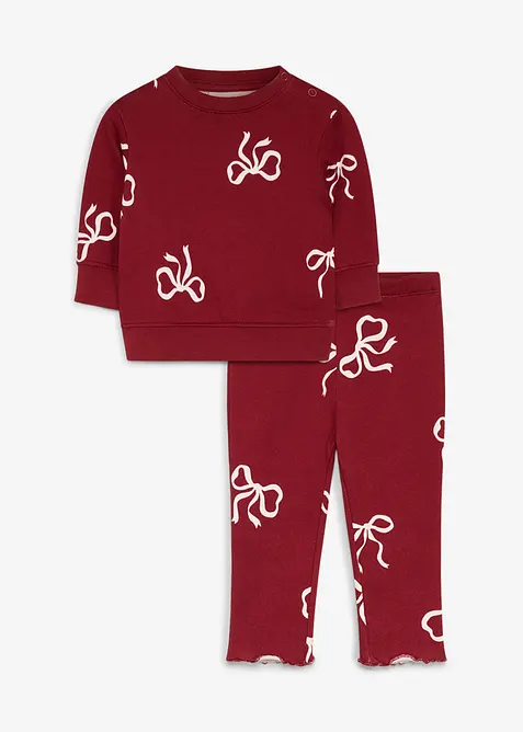 S&oslash;tt sett med sweatshirt og leggings av &oslash;kologisk bomull (2-delt sett), bonprix
