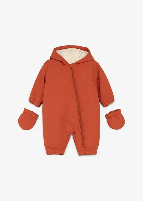 Vattert dress med votter som kan kneppes av, bonprix