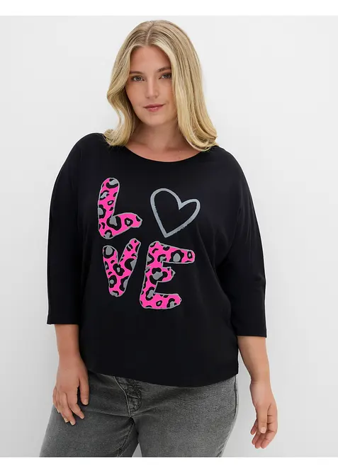 Oversized topp i bomullsmiks, bonprix