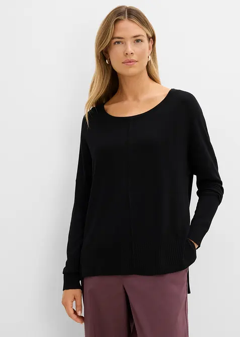 Oversized, strikket genser i viskosemiks, bonprix