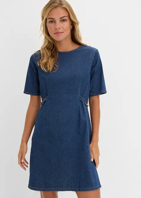 Jeanskjole av bomull med stretch, bonprix