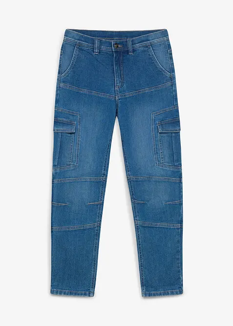 Regular fit cargojeans med varmende jerseyf&ocirc;r, bonprix