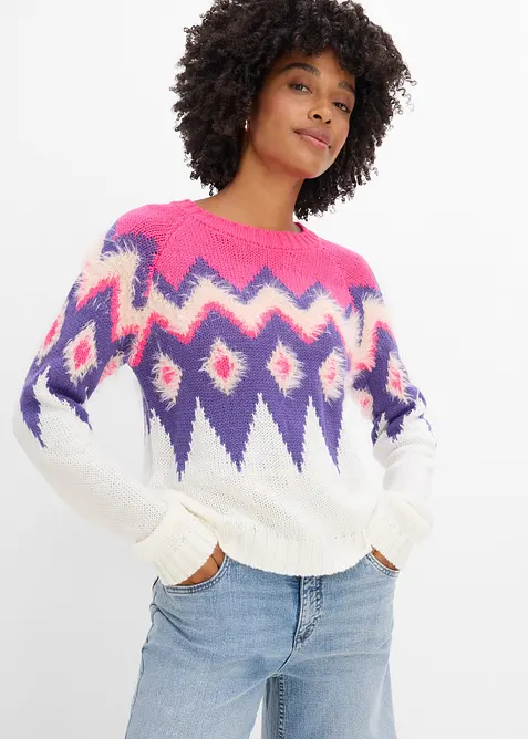 Grovstrikket Fair Isle-genser, bonprix