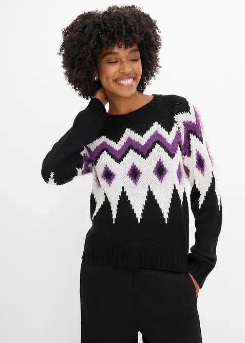 Grovstrikket Fair Isle-genser, bonprix