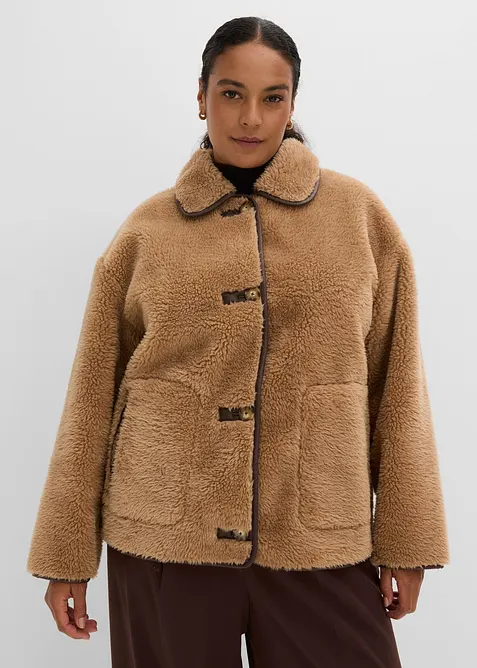 Fuskepelsjakke med dekorative knapper, bonprix