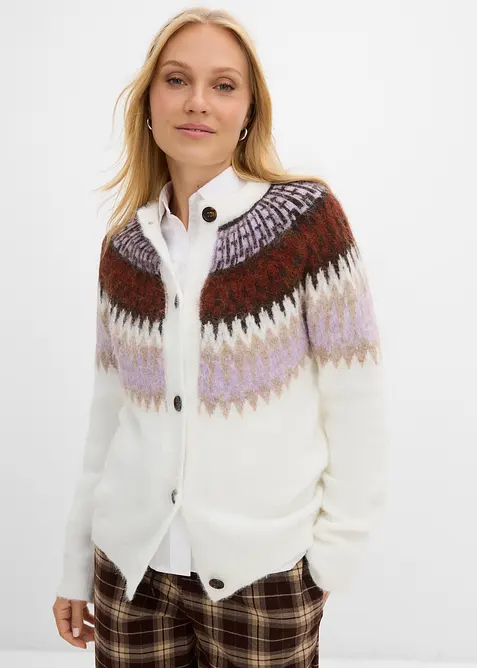 Cardigan med kofteinspirert m&oslash;nster, bonprix
