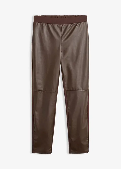 Leggings i imitert skinn med innsnitt med kneet, bonprix