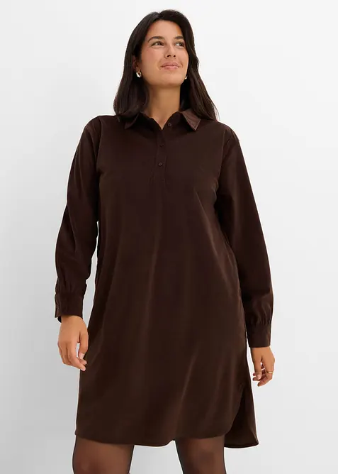 Oversized kjole i kordfl&oslash;yel, bonprix