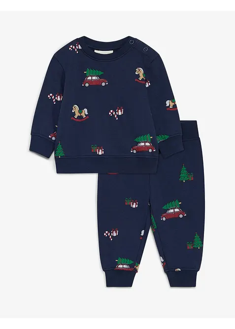 Sweatshirt og bukse i 100% &oslash;kologisk bomull, bonprix