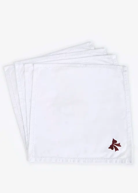 T&oslash;yservietter i &oslash;kologisk bomull med broderi (4-pack), bonprix