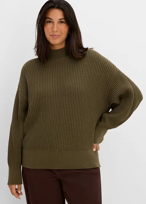 Oversized genser i 100% bomull, bonprix