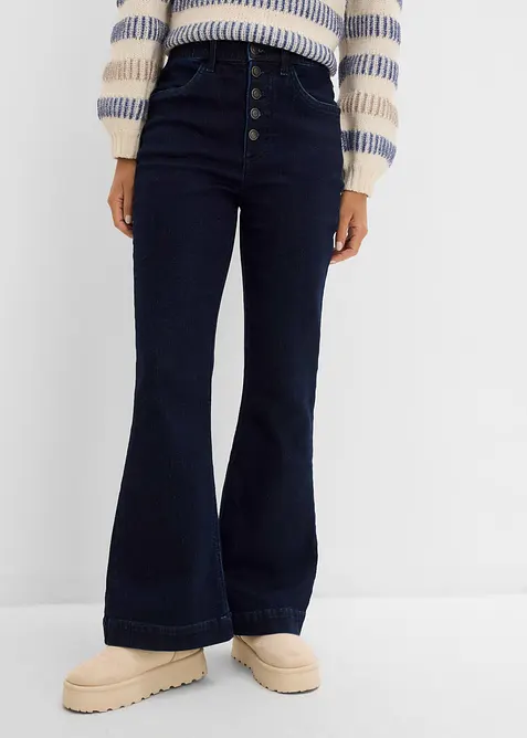 Bootcut jeans high waist, komfortlinning, bonprix