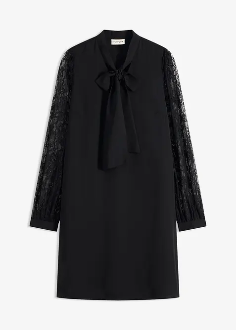 Skjortekjole med blondeermer, bonprix