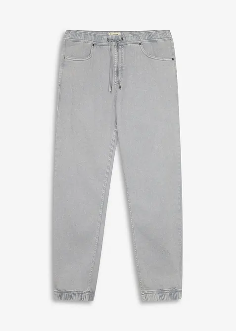 Relaxed fit pull on-bukse i 100% bomullstwill, tapered, bonprix
