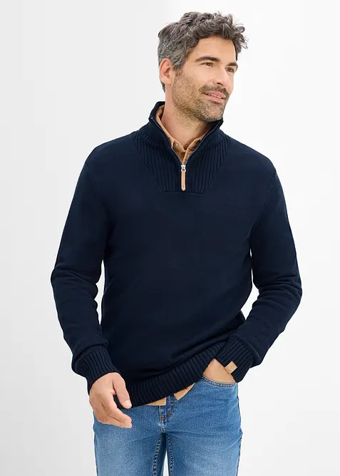 Half-zip-genser i regular fit, bonprix