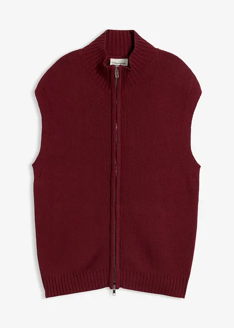 Strikket vest i bomullsmiks, bonprix