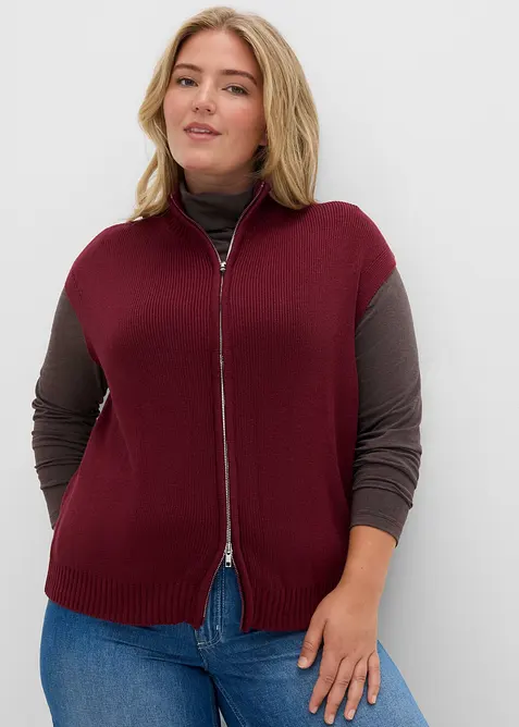 Strikket vest i bomullsmiks, bonprix