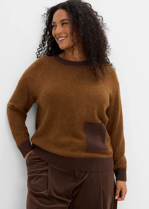 Loose fit strikkegenser, bonprix