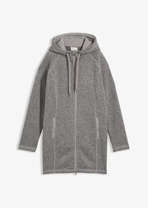 Lang hettejakke i fleece, bonprix