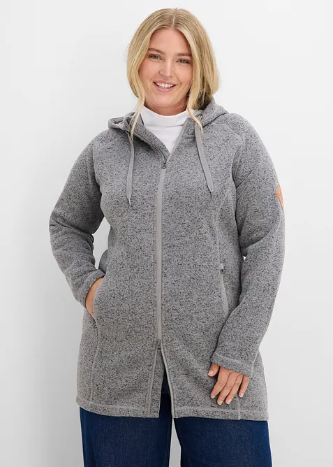 Lang hettejakke i fleece, bonprix