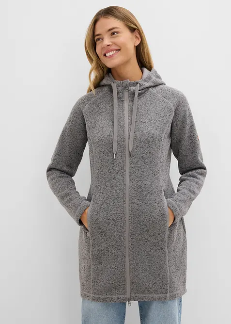 Lang hettejakke i fleece, bonprix