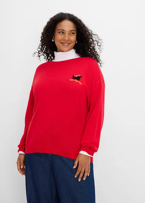 Strikket genser med rund hals, bonprix