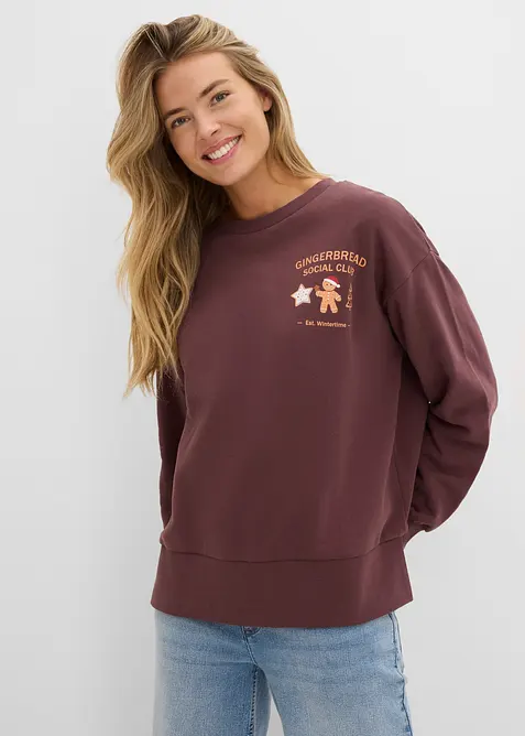 Oversized sweatshirt i 100% bomull, bonprix