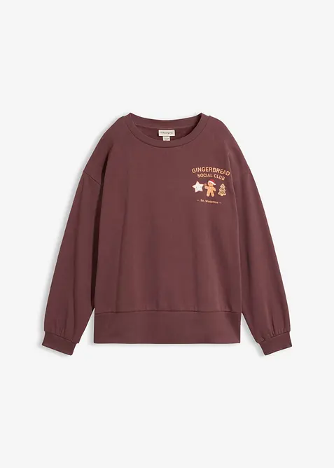 Oversized sweatshirt i 100% bomull, bonprix