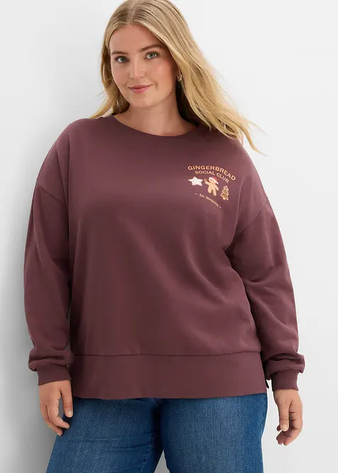 Oversized sweatshirt i 100% bomull, bonprix