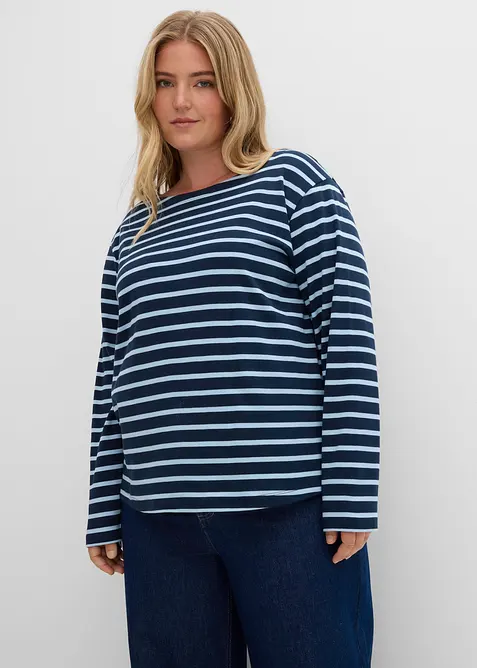 Langermet topp i 100 % &oslash;kologisk bomull (2-pack), bonprix