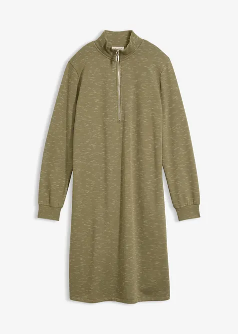Half zip-sweatkjole, bonprix