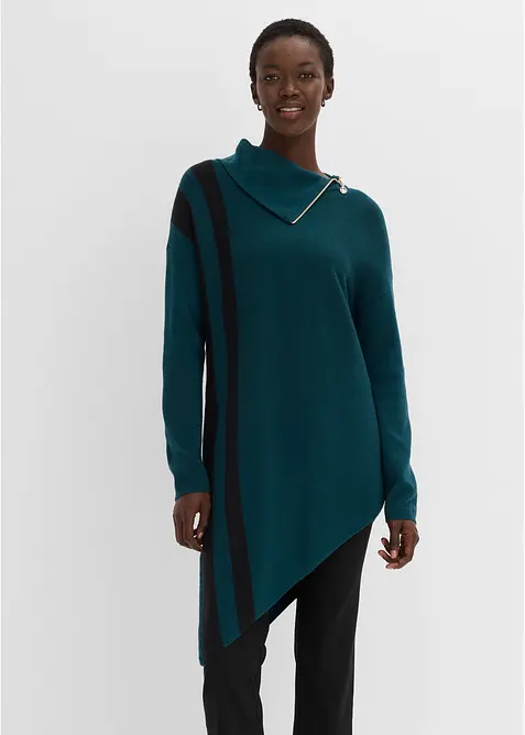Lang genser med asymmetrisk fald, bonprix