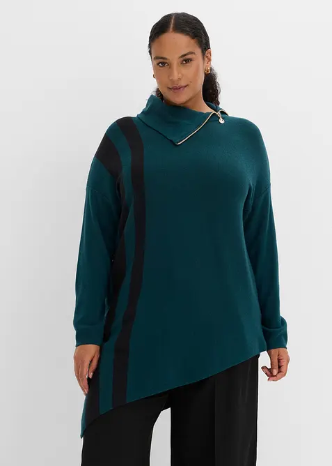 Lang genser med asymmetrisk fald, bonprix