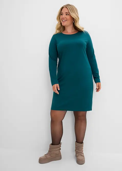 Jerseykjole i bomull med stretch (2-pack), bonprix